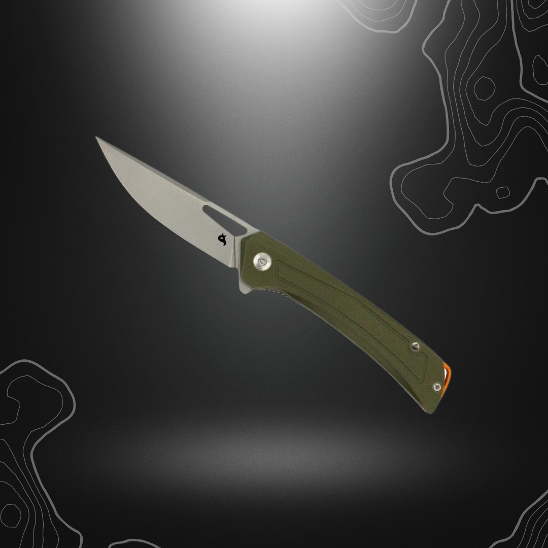 BlackFox Sneaky pliant EDC avec manche G10 vert et lame en acier D2 bead-blasted