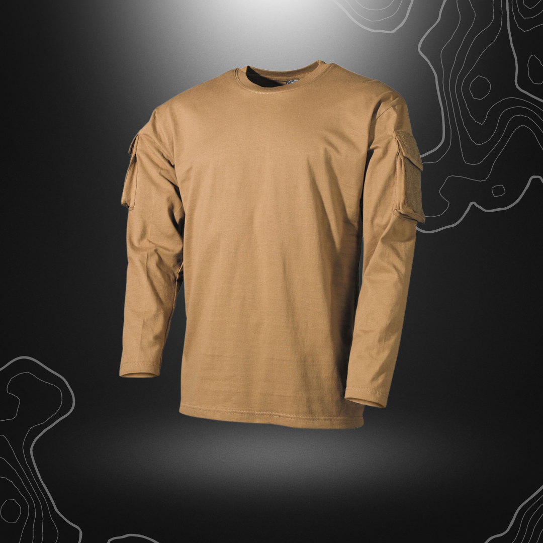 T-SHIRT TACTIQUE US MANCHES LONGUES TAN | MFH