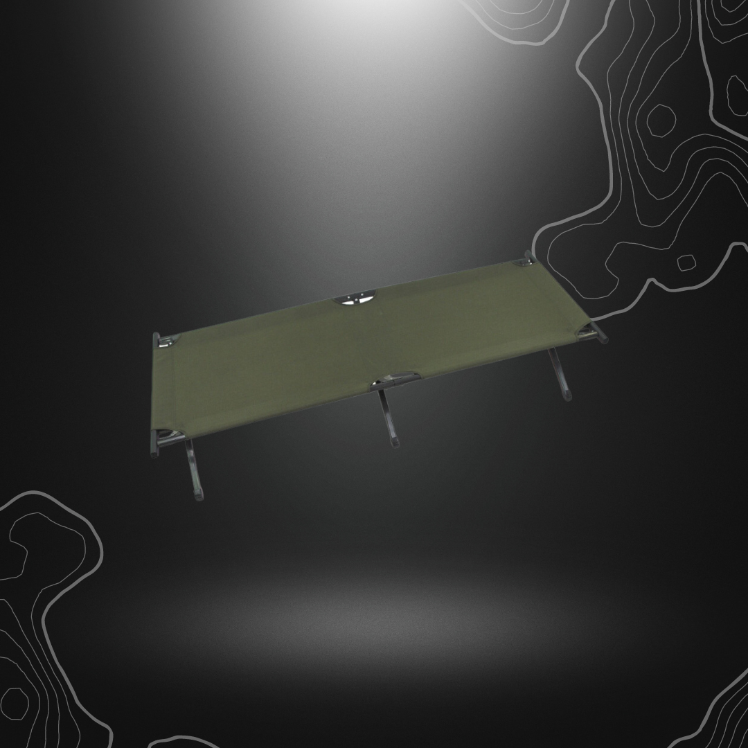Lit de camp US Alu vert olive MFH en aluminium et polyester, poids maximum 120 kg, dimensions 190 x 66 x 42 cm