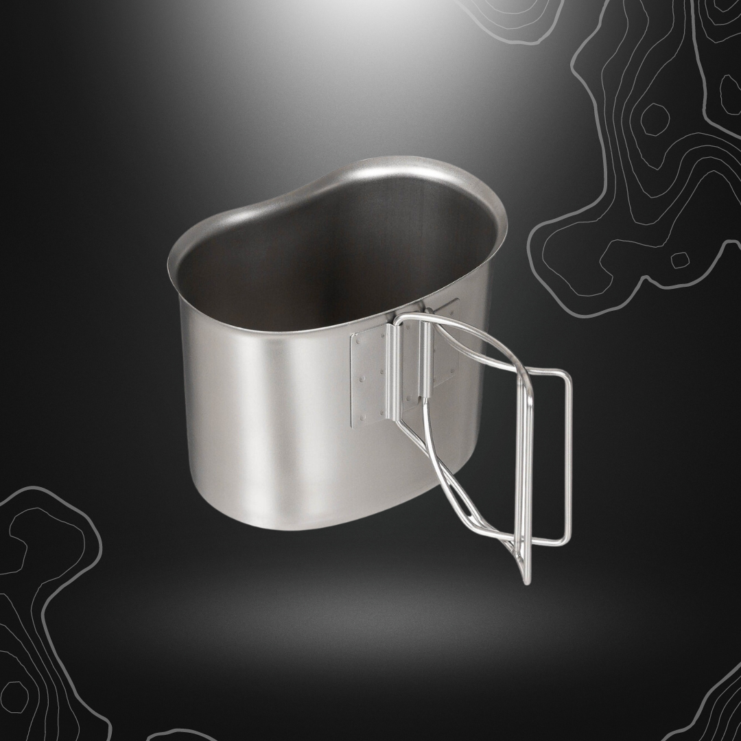 Quart US 500ml en aluminium MFH, support adapté pour cantine américaine, capacité de 500 ml, dimensions 13x10x9 cm