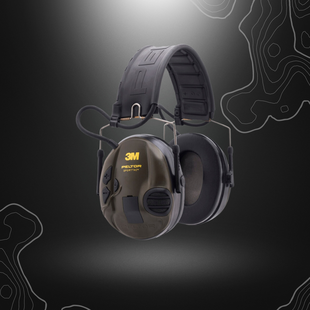 3M PELTOR SportTac Casque anti-bruit vert pour chasse et tir avec modulation sonore, entrée audio et serre-tête pliable