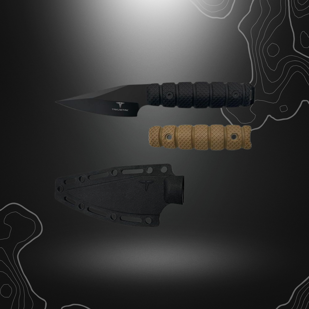 Poignard Sector 3 Takumitak avec lame en acier 3Cr13, manche ergonomique et étui compatible MOLLE