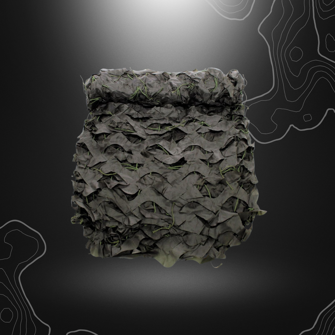 Filet de camouflage vert olive 2x3M de MFH avec sac de transport, bordé sur tous les côtés et équipé de diverses boucles de fixation, fabriqué en polyester avec revêtement polyacry