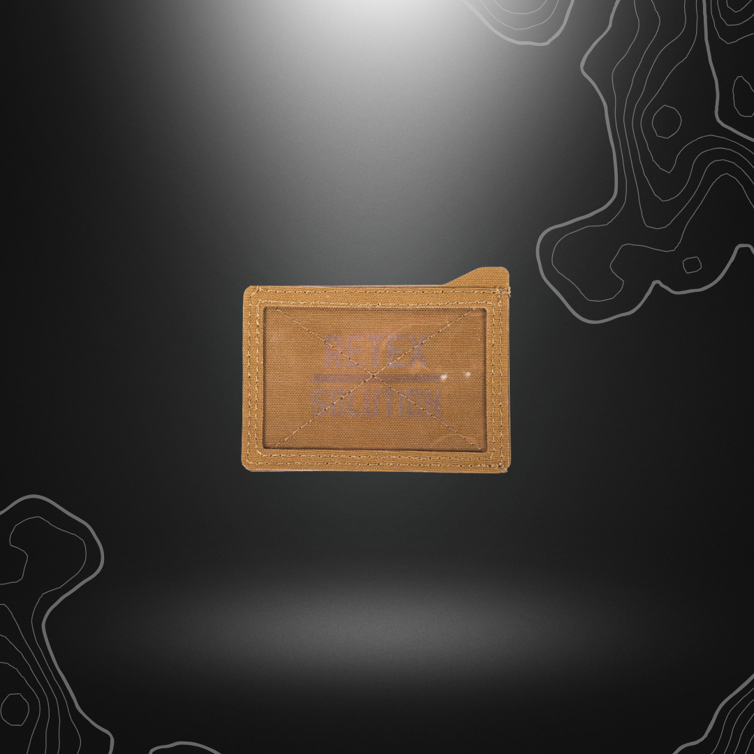 Porte carte velcro noir ou coyote pour carte d'identité militaire ou laisser passer individuel de Retex Solution