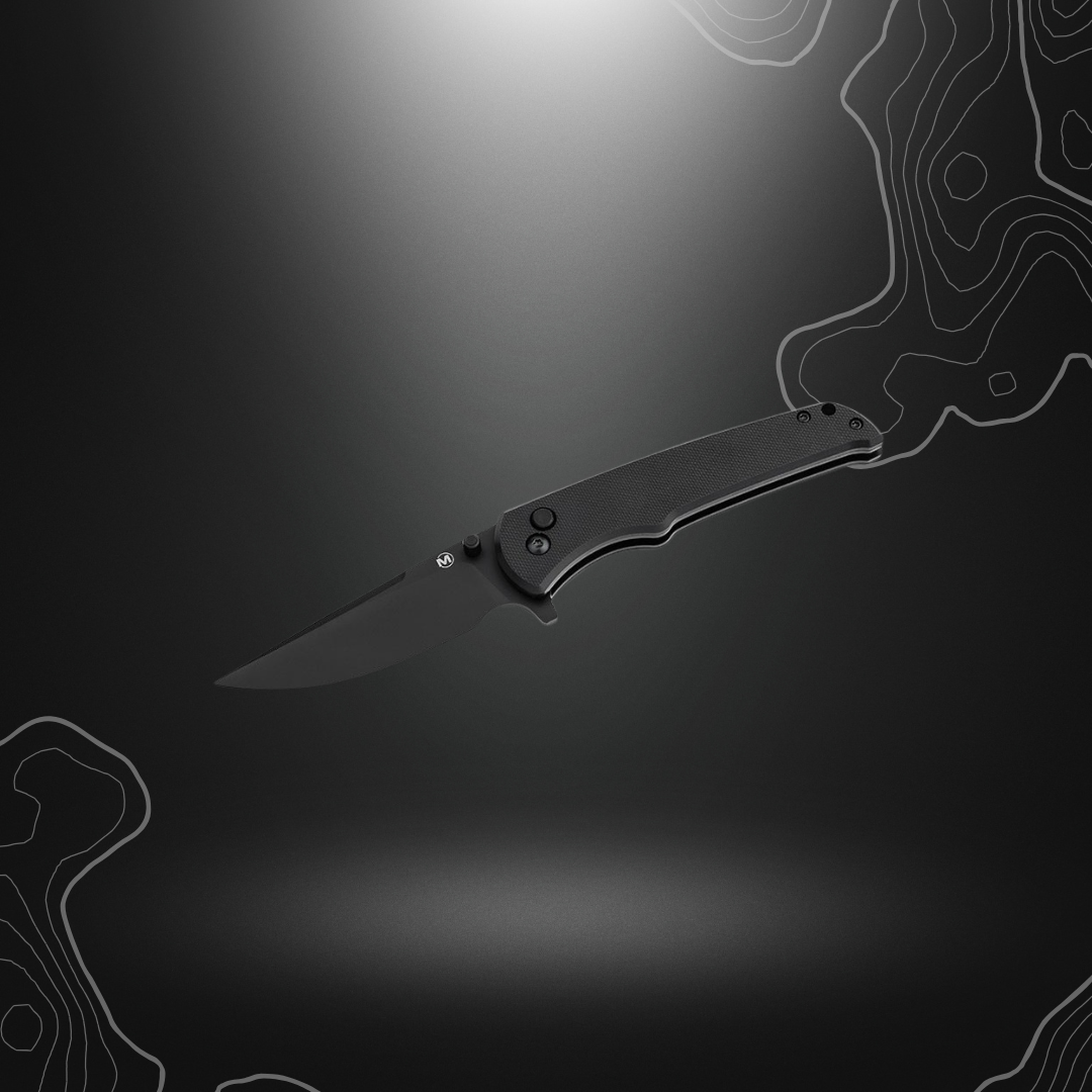 Couteau pliant Böker Magnum Blackjay noir avec lame en acier inoxydable et manche ergonomique en G10