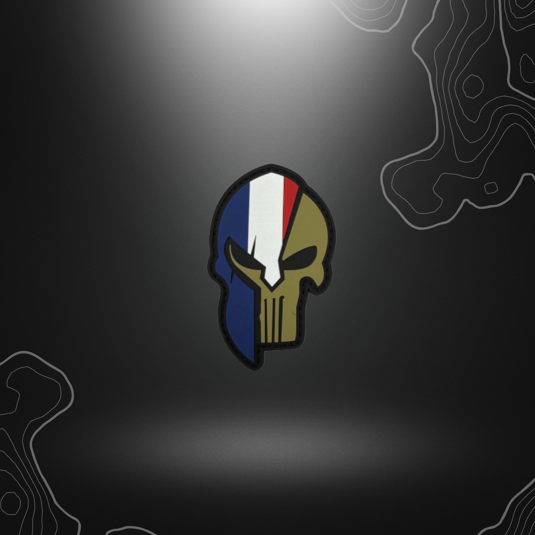Patch Punisher Spartiate FR en PVC, accessoire de personnalisation
