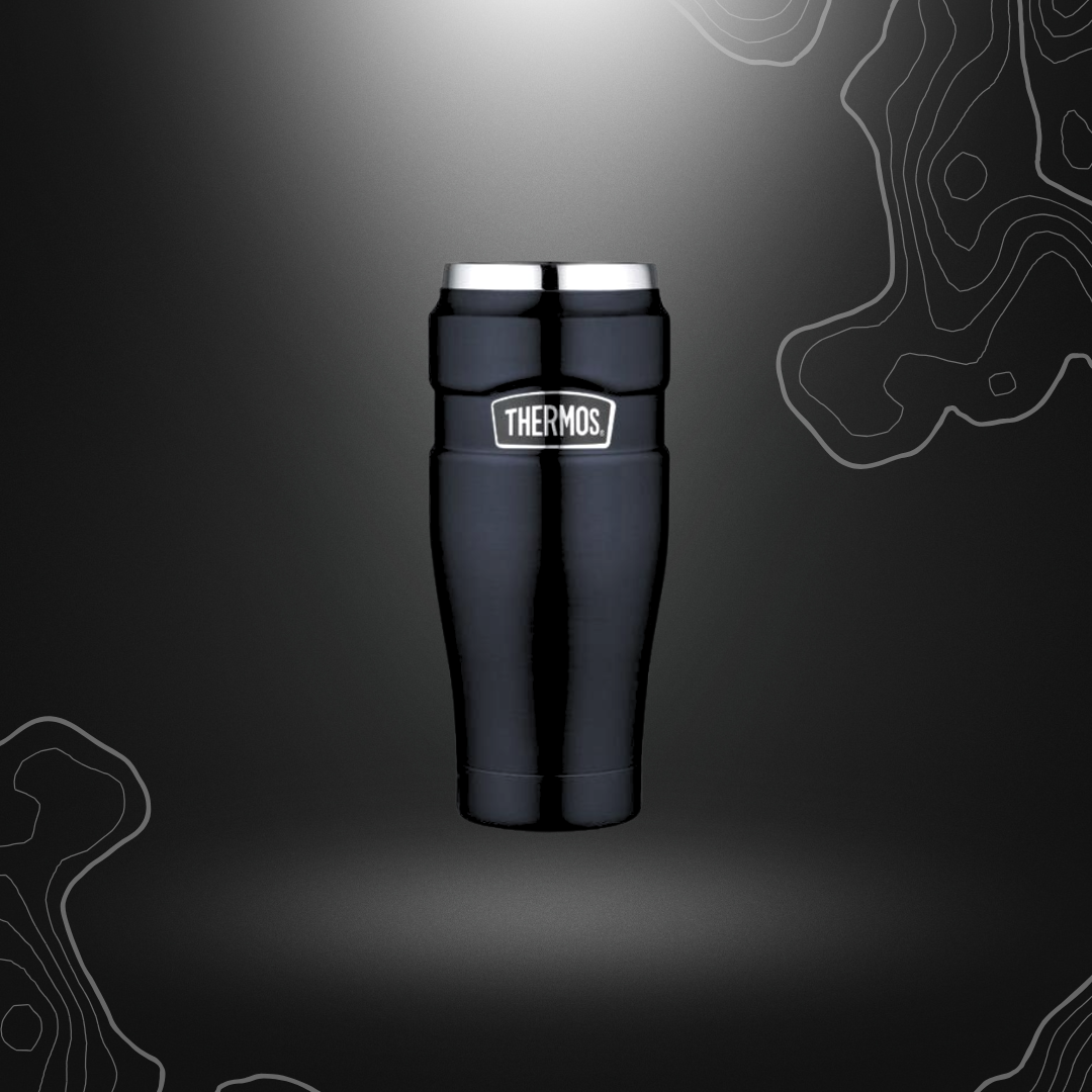 Thermos King bleu marine de 470ml avec double paroi isolante et couvercle étanche