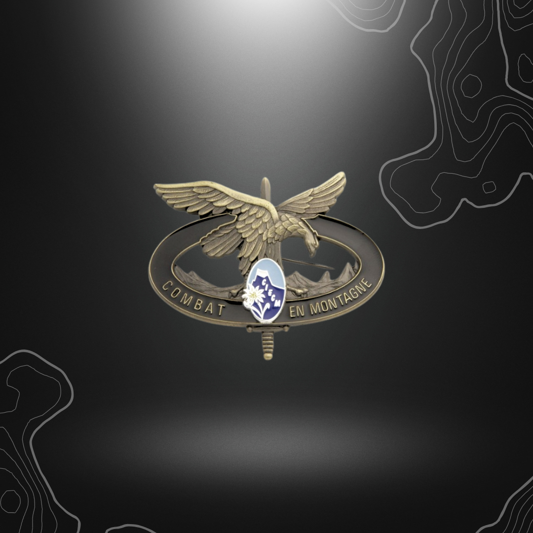 Image de l'insigne militaire de combat en montagne en bronze