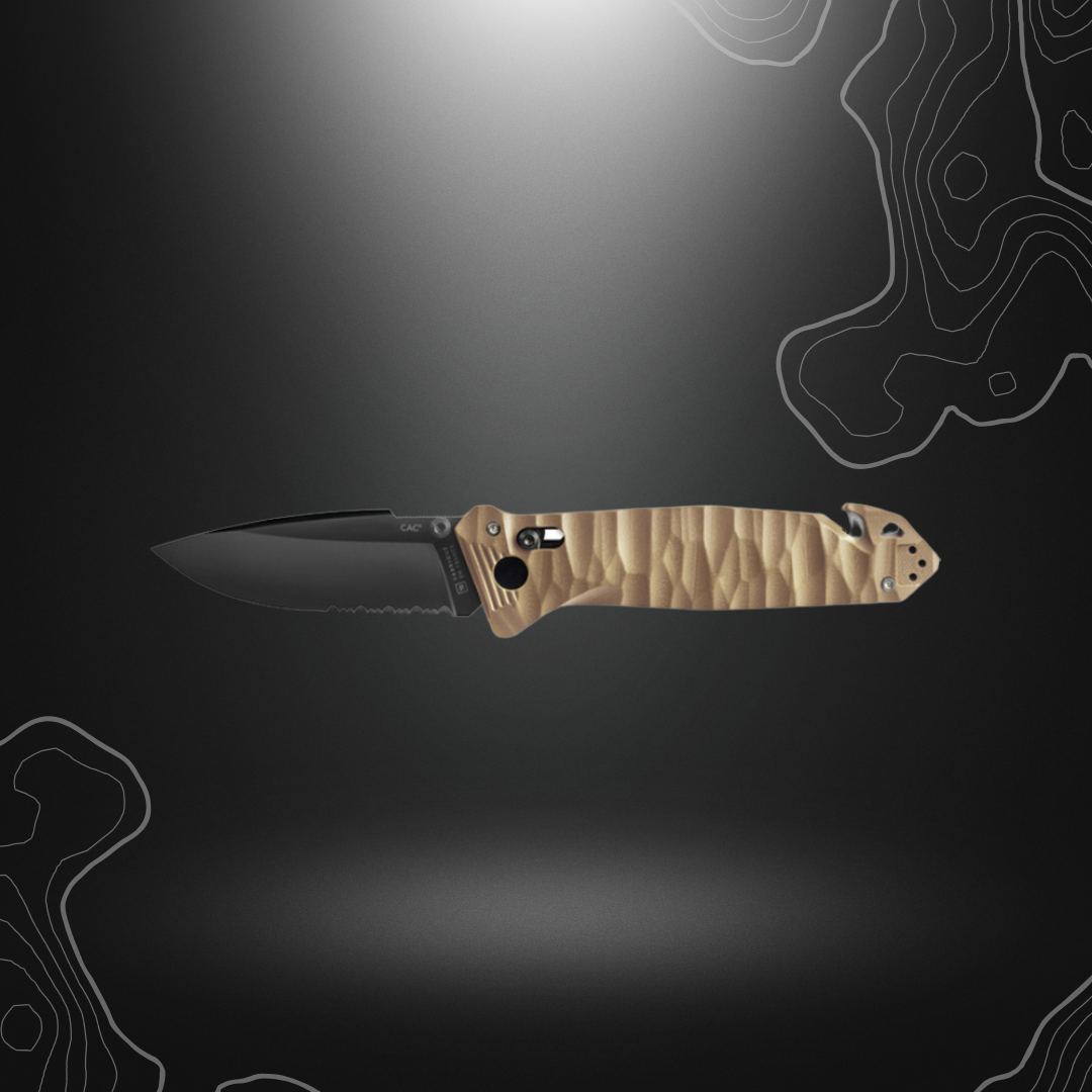 Couteau pliant Cac S200 Vengeur Edition TB Outdoor avec lame mixte et manche toxifié PA6, fabriqué en France par Tarrerias-Bonjean.