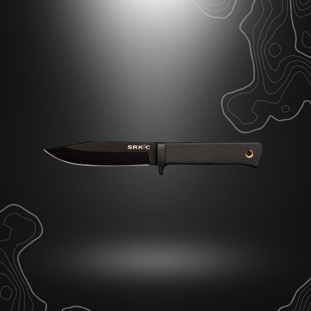Poignard compact noir Cold Steel SRK 49LCKD, idéal pour la randonnée, le camping et les épreuves de survie