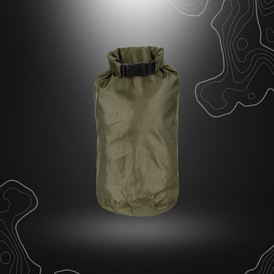 Sac étanche 4L vert olive MFH en tissu ripstop robuste avec fermeture anti-poussière et coutures thermosoudées de haute qualité, 100% polyester enduit PU