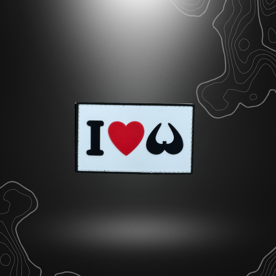 Patch humoristique 'I Love Boobs' en PVC HV