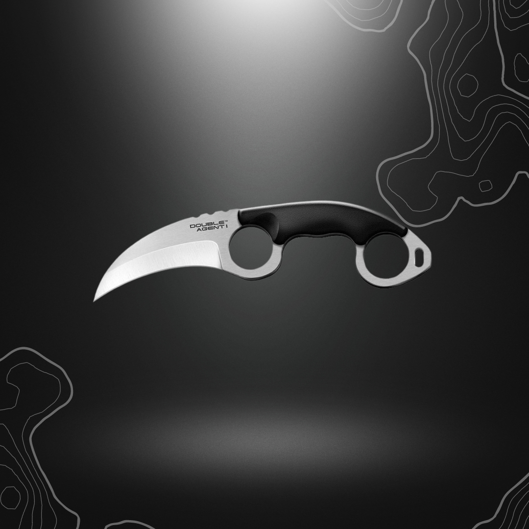 Couteau de cou Karambit Double Agent I Cold Steel avec poignée à double anneau et lame en acier AUS-8