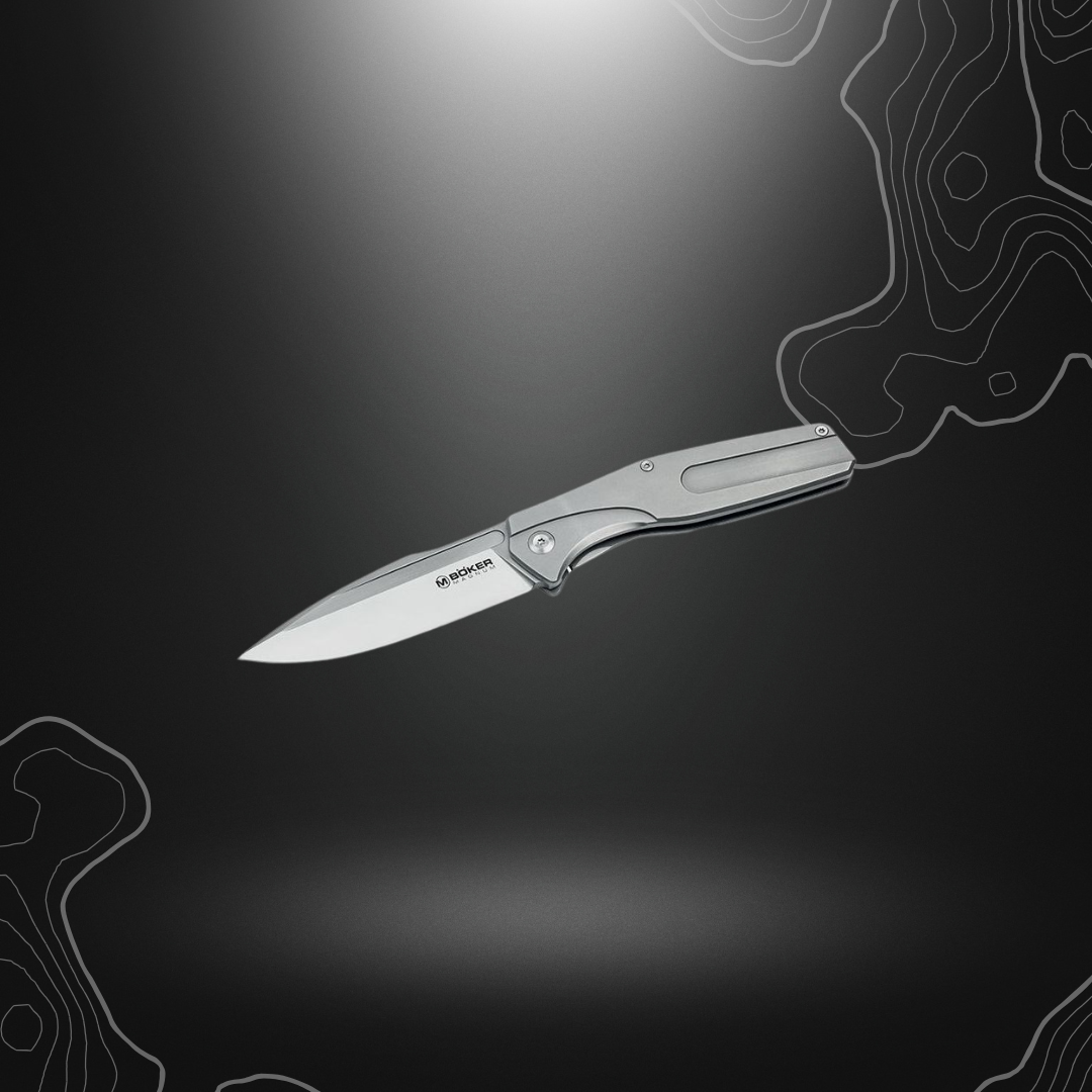 Image du couteau pliant The Milled One Böker Magnum avec lame en acier inoxydable et manche sablé mat