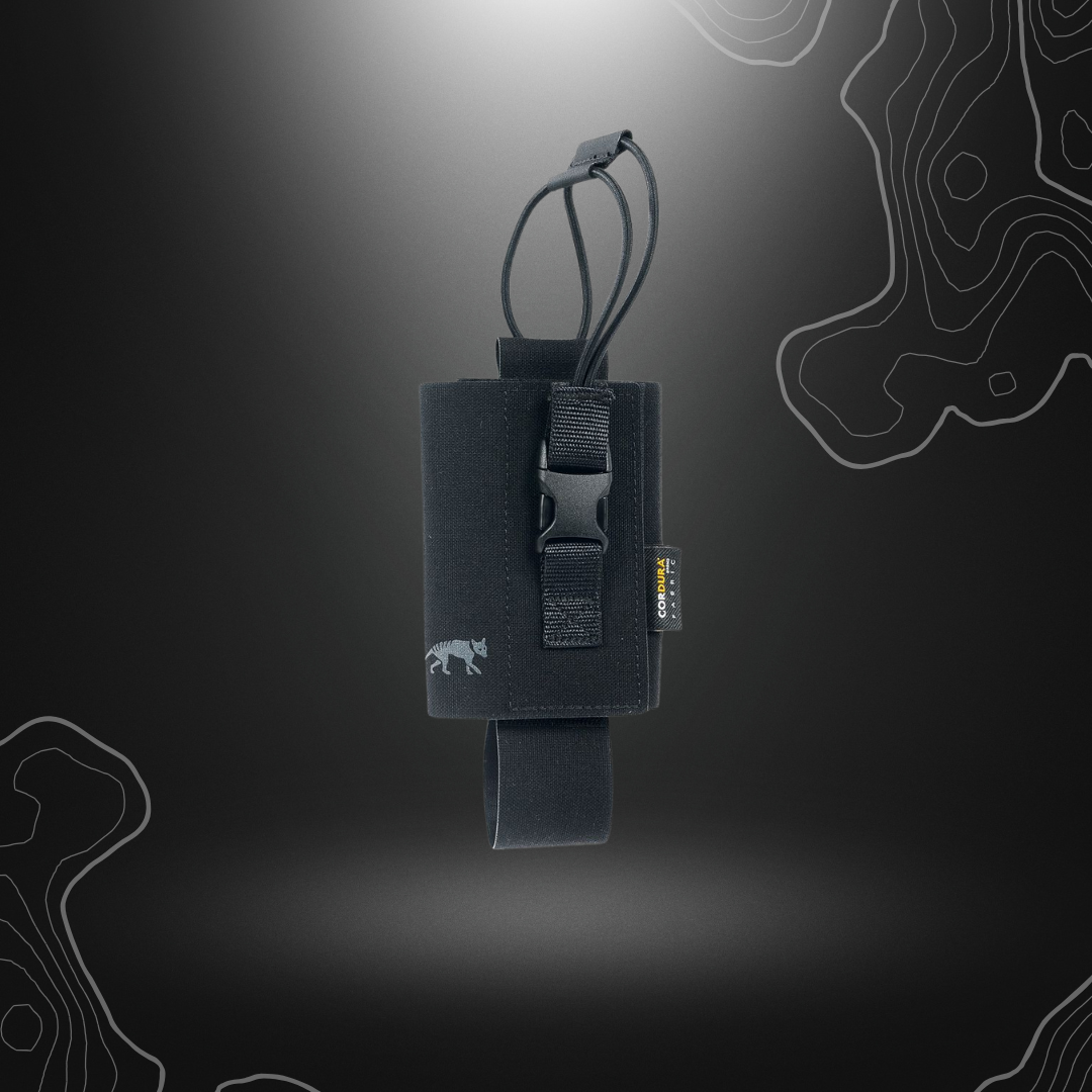 Porte radio TT Radio Pouch LP noir de Tasmanian Tiger, poche universelle légère et compacte