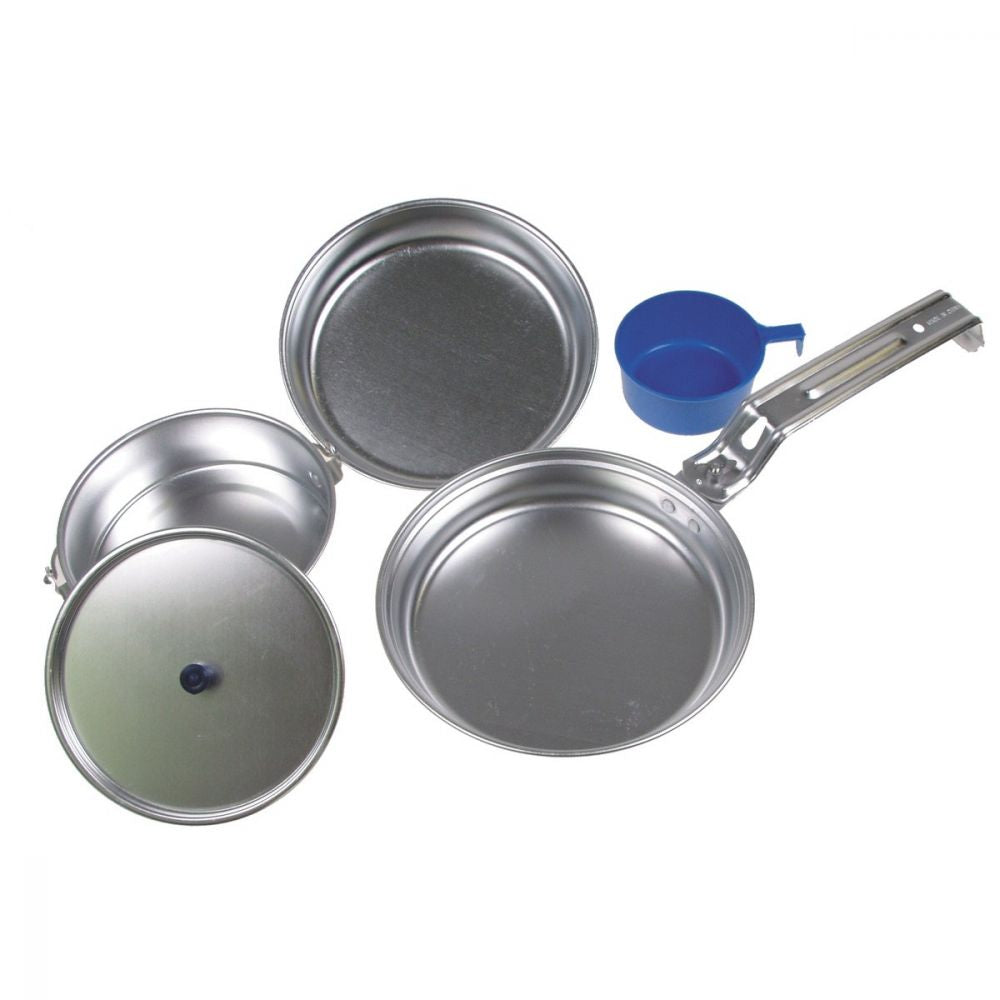 Kit de cuisine en aluminium Deluxe de Fox Outdoor comprenant casserole, poêle, bol et gobelet empilables