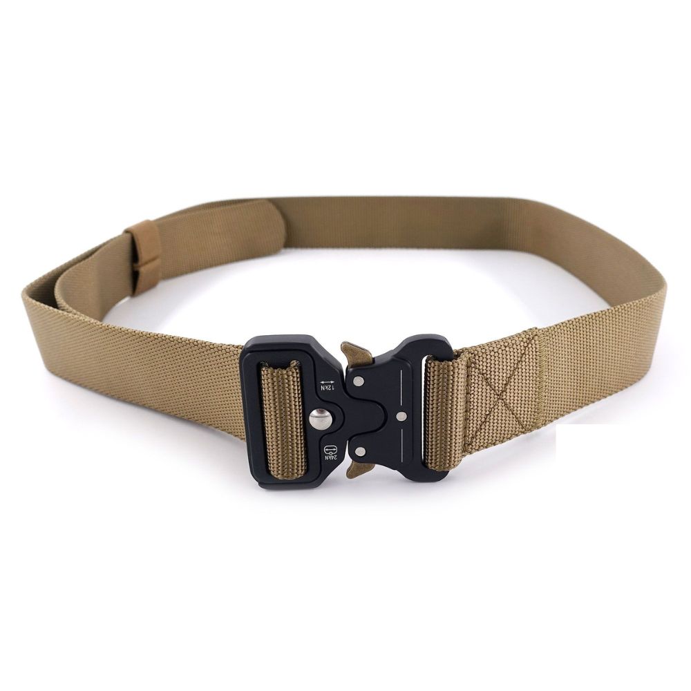 Ceinture en nylon Yucon Coyote de taille unique avec boucle en acier à attache rapide, non destinée à l'escalade ou au sauvetage