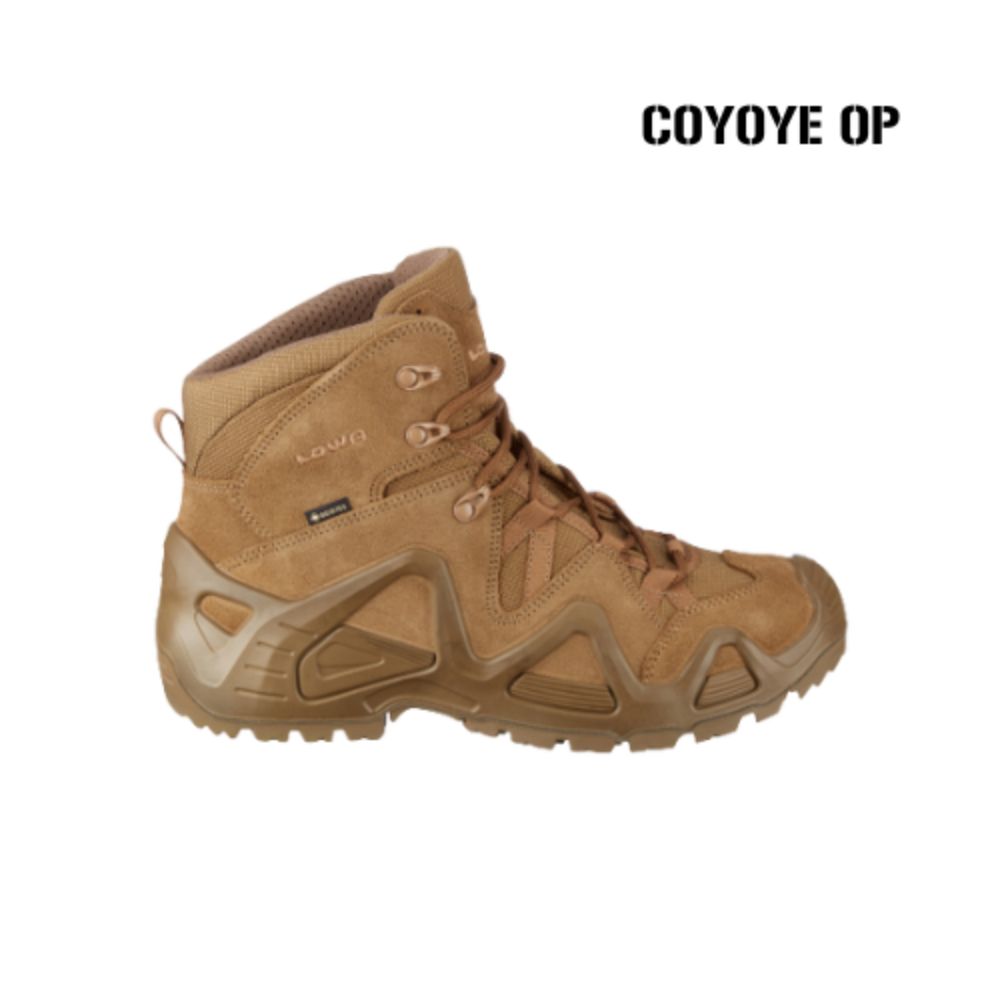 Chaussures militaires et outdoor Zephyr GTX Mid TF Coyote Op de Lowa, légères, confortables et respirantes pour terrain modéré