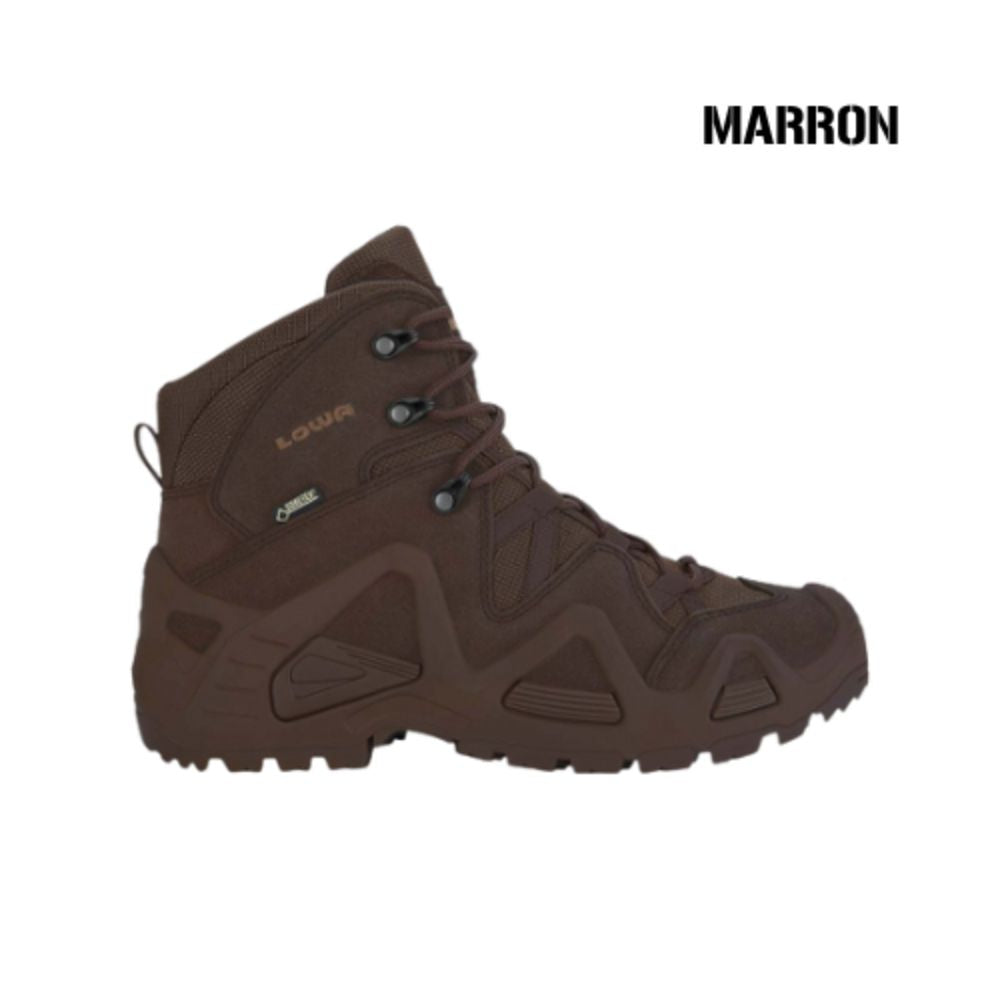Chaussures légères et confortables Zephyr GTX Mid TF marron de Lowa, idéales pour une utilisation militaire ou outdoor sur terrain modéré