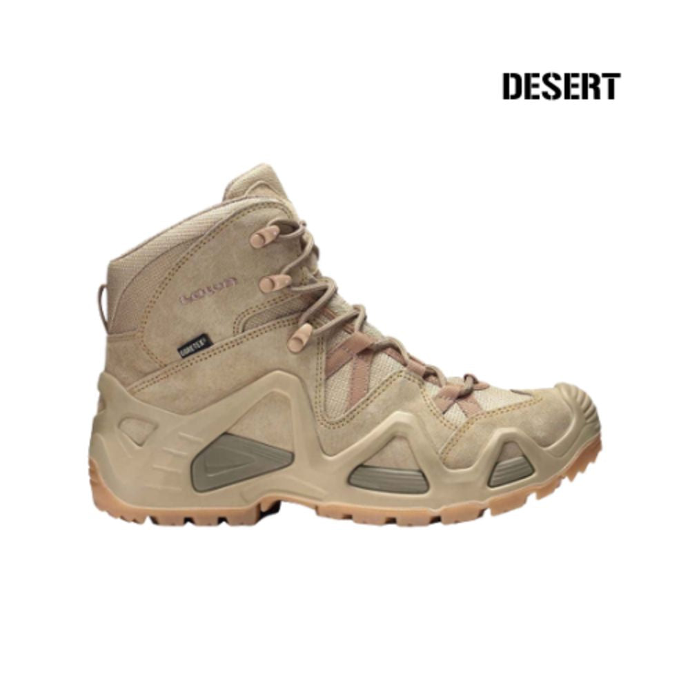 Chaussures Zephyr GTX Mid TF Lowa légères et confortables, idéales pour une utilisation militaire ou outdoor, avec membrane Gore-Tex respirante et semelle Lowa Cross.