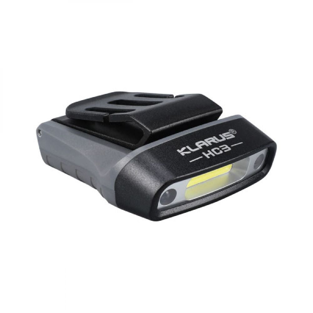 Klarus HC3 100 lumens, lampe frontale rechargeable compacte et légère avec tête pivotante et quatre intensités lumineuses.