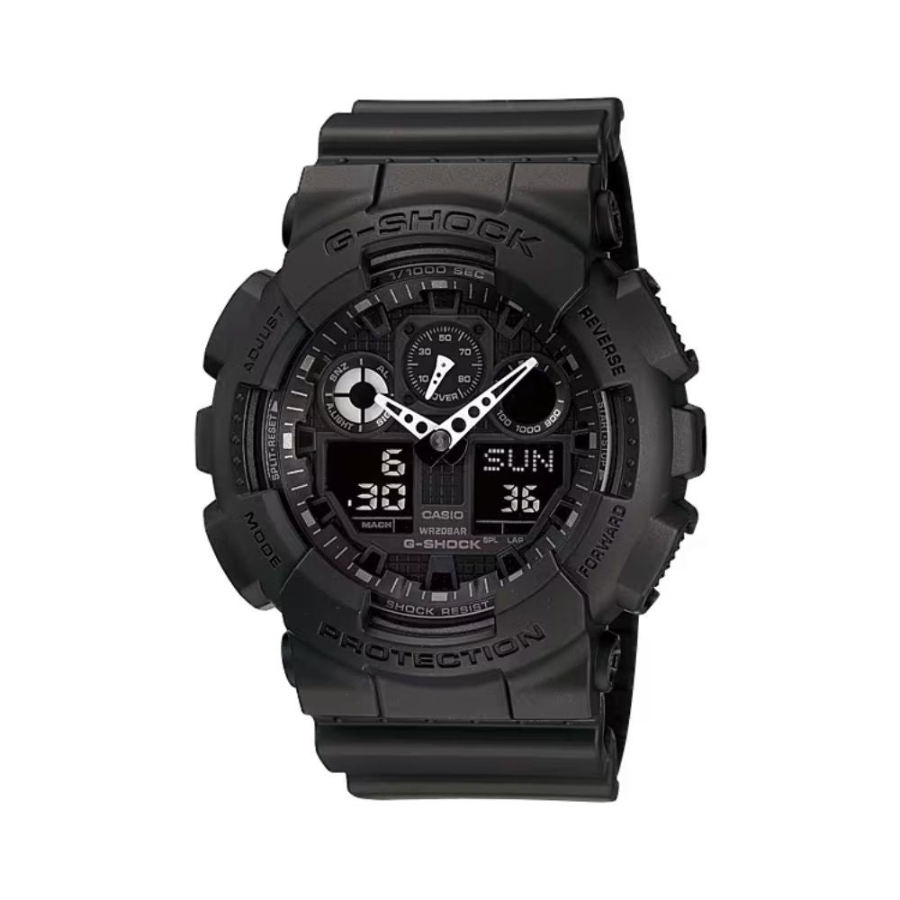 Montre G-Shock GA-100-1A1ER noire de Casio avec affichage analogique et numérique, chronomètre et indicateur de vitesse