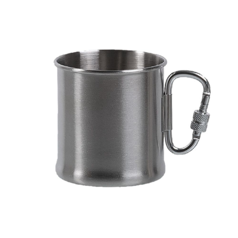 Aluminium Mil-Tec 250ml carabiner mousqueton mug de 7.8cm de hauteur et 7.6cm de diamètre, pesant environ 90g