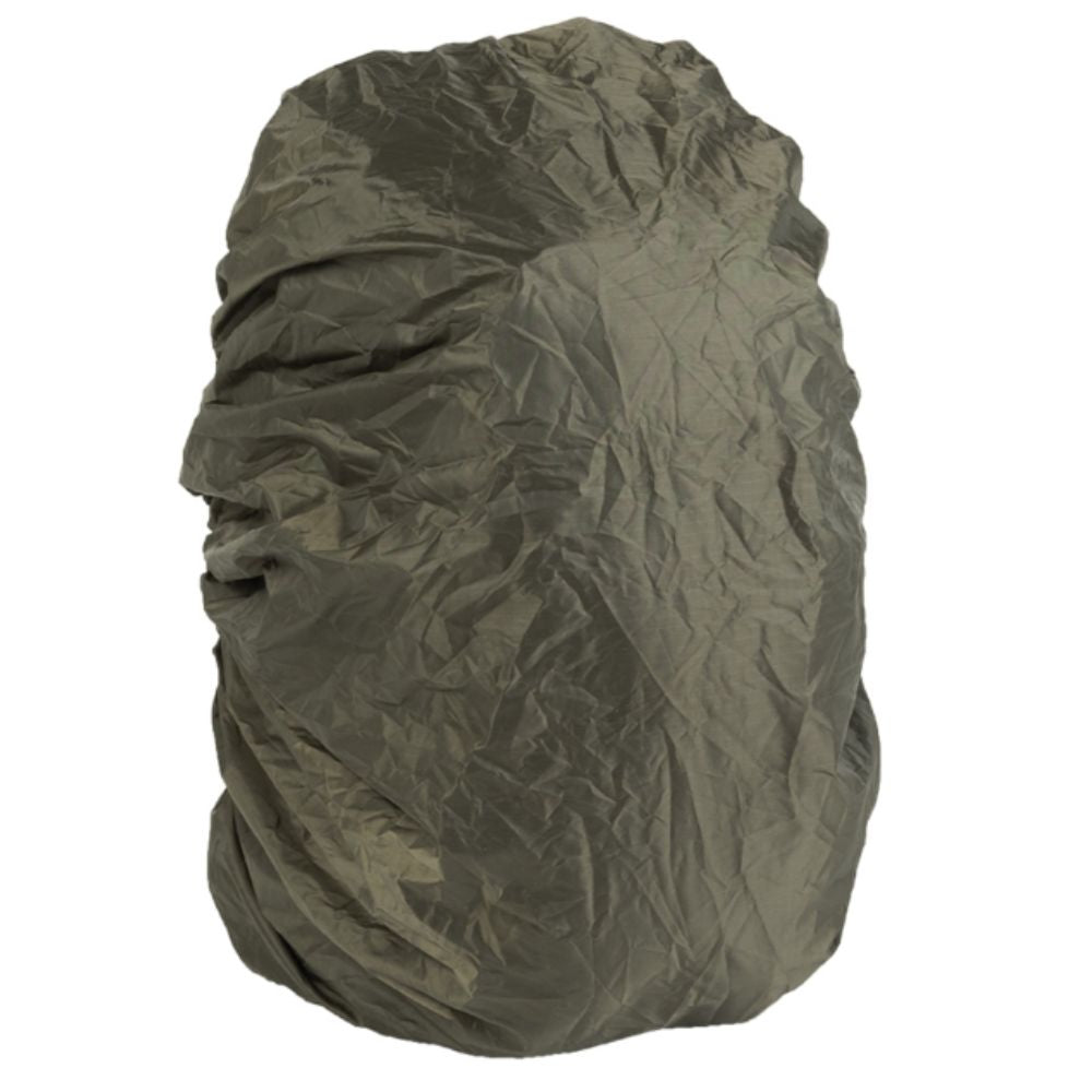 Grand sac à dos vert olive Mil-Tec, 100% polyester avec revêtement polyuréthane, housse de pluie, résistant à la poussière et au sable, ajustable et avec sac de compression