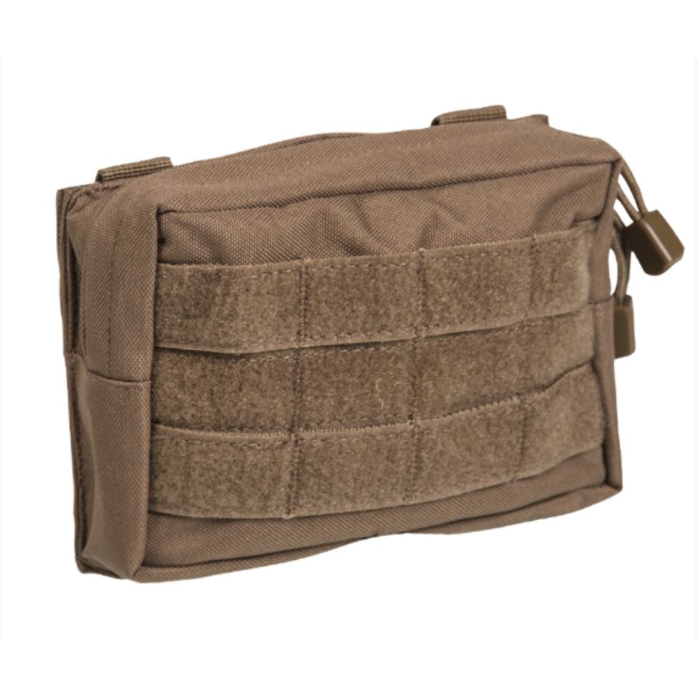 Poche admin Molle Belt Pouch petite en tan de Mil-Tec en polyester 100%, recouverte avec chlorure de polyvinyle, avec fixation Molle et fermeture zip bidirectionnelle