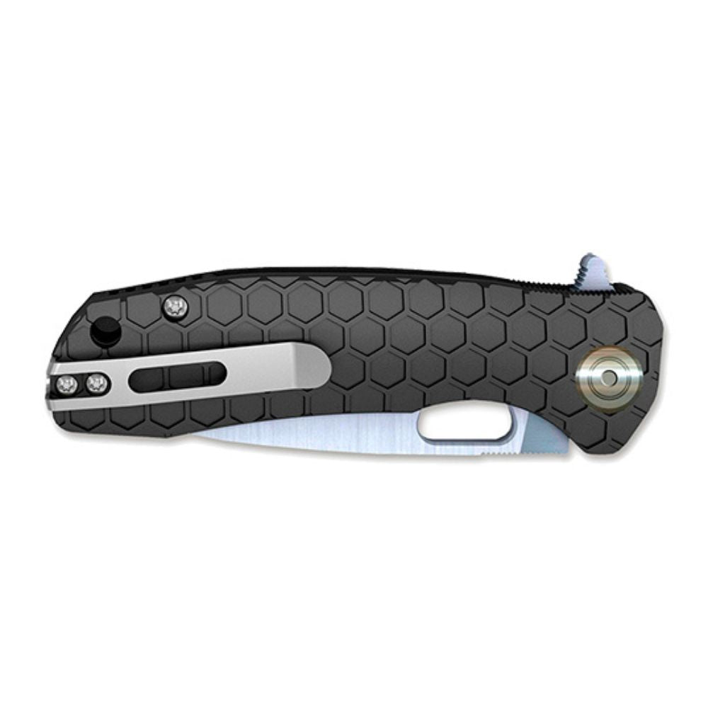 Medium Honey Badger Flipper couteau pliant noir avec manche en FRN et lame en acier 8Cr13MoV