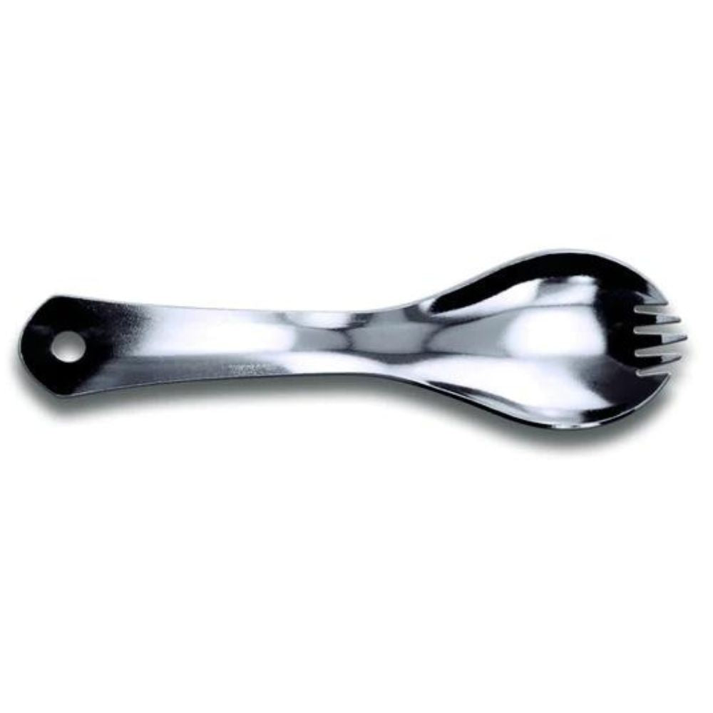 Cuillère fourchette inox poli TB Outdoor pour couteau C.A.C, couvert de randonnée et camping