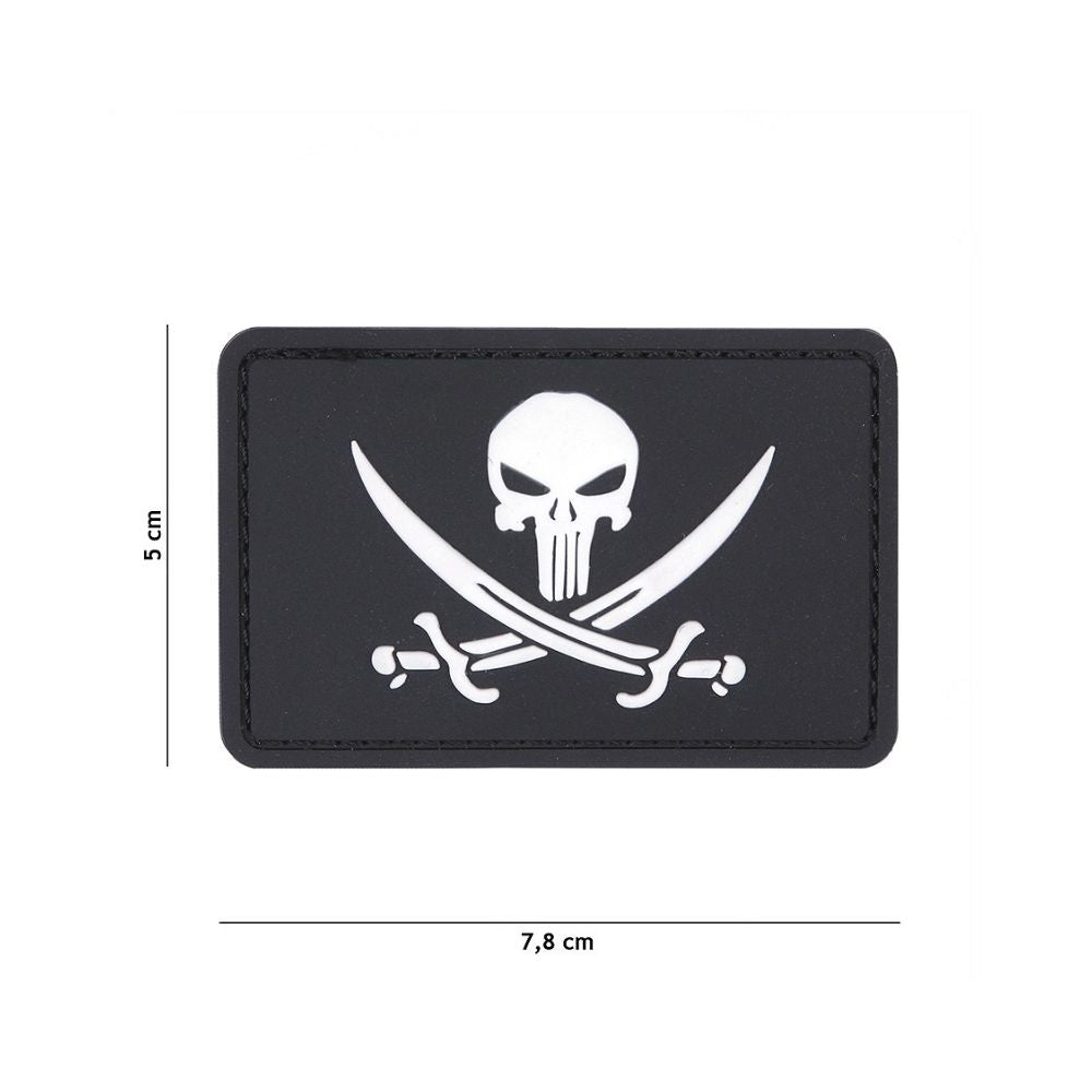 Patch Punisher Pirate Noir en PVC