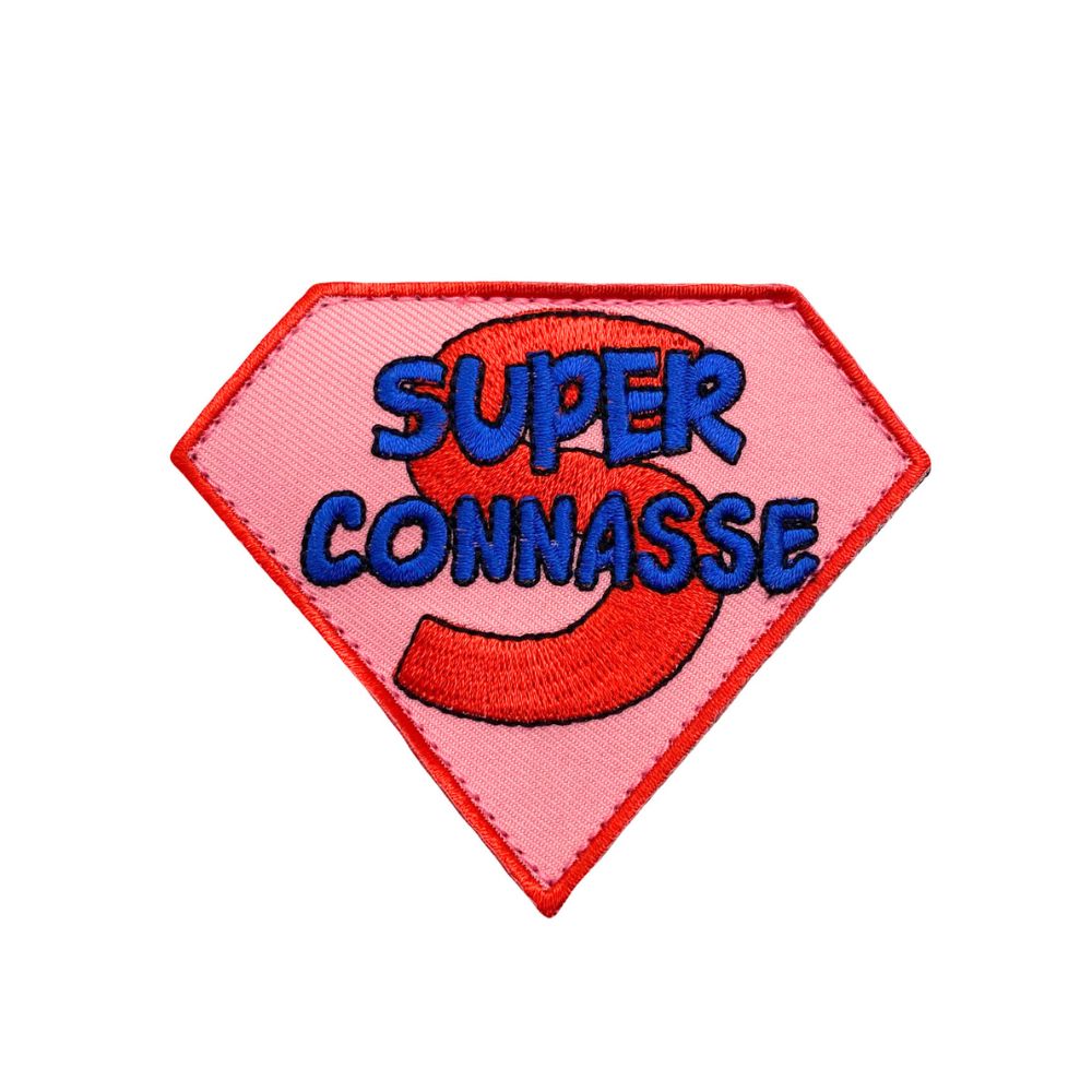 Patch en tissu humoristique 'Super Connasse' idéal pour cadeau affectueux