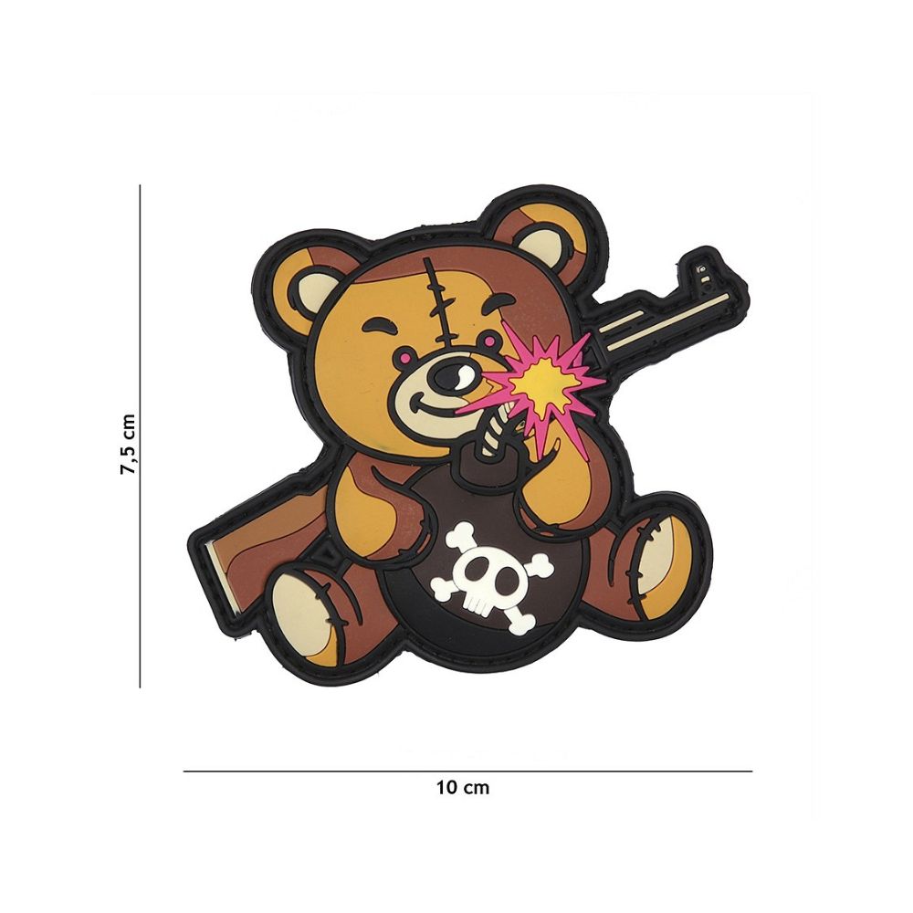 Patch en PVC Teddy Terror marron