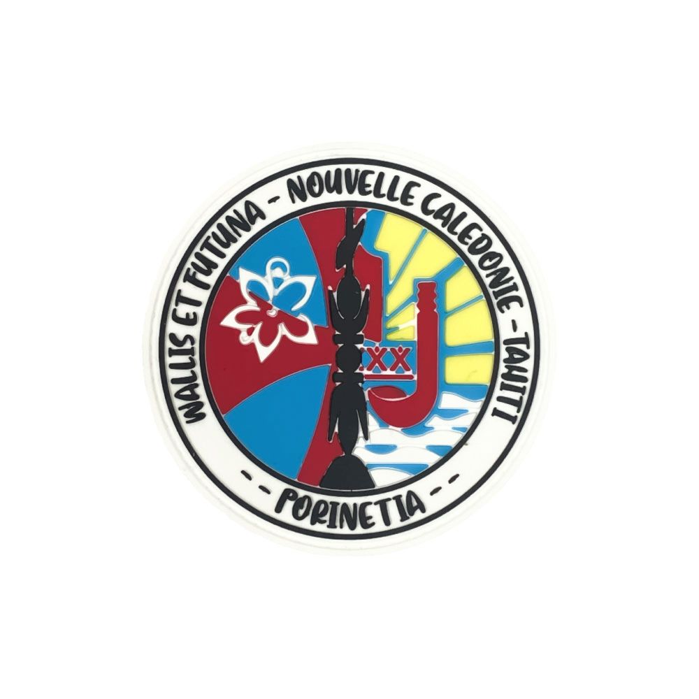 Patch PVC durable de Wallis et Futuna en haute visibilité