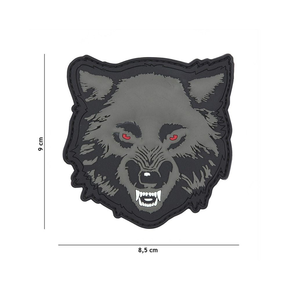 Patch en PVC représentant un loup gris