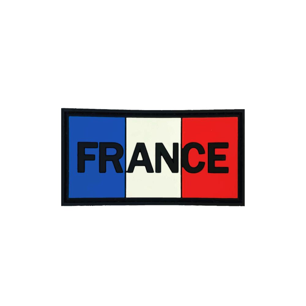Patch rectangulaire haute visibilité en PVC avec le drapeau de la France