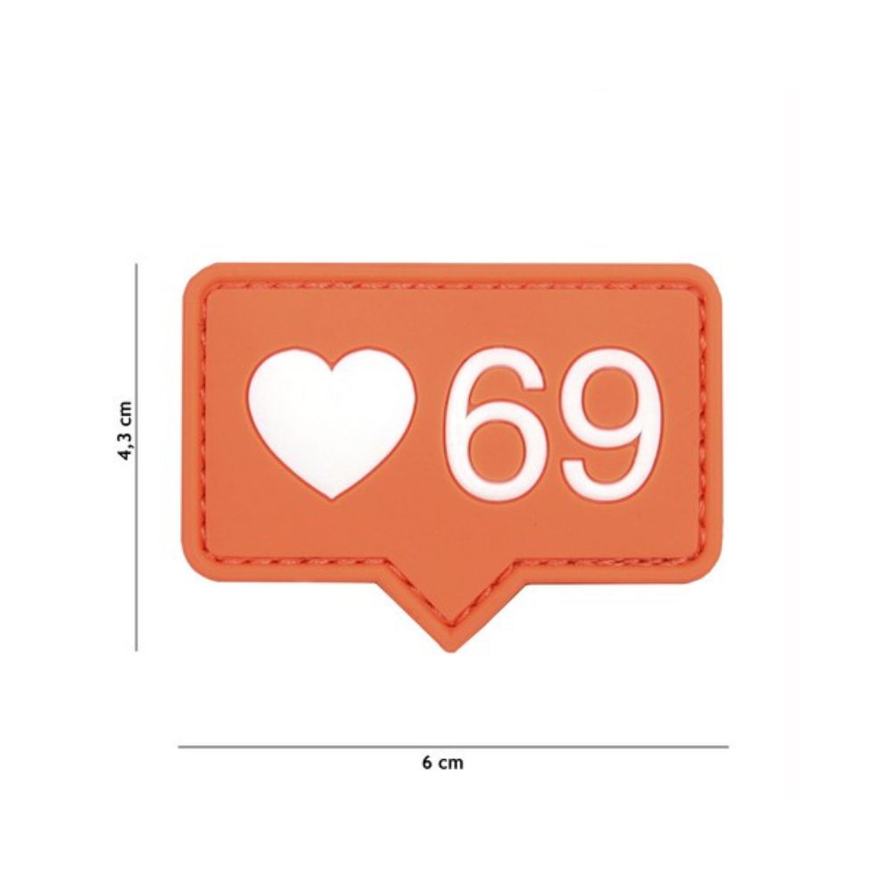Patch Love 69 en PVC orange