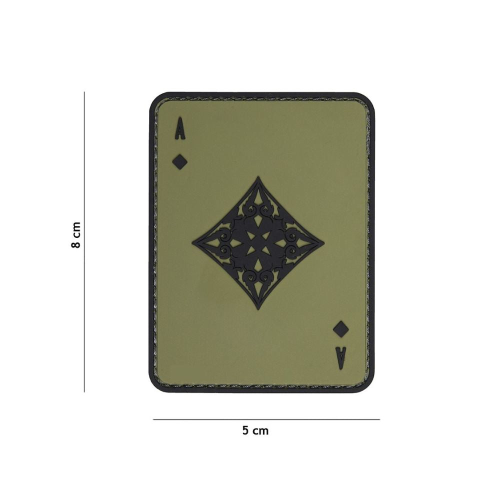 Patch vert en forme d'as de carreaux en PVC
