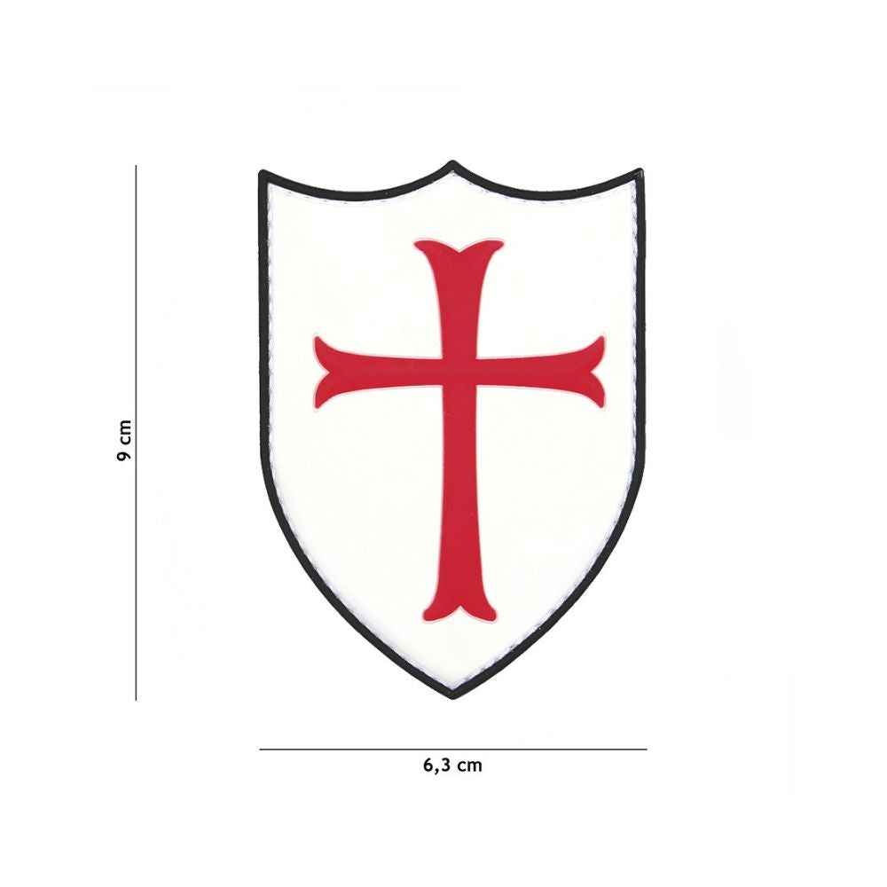 Patch en PVC représentant une croix templier blanche