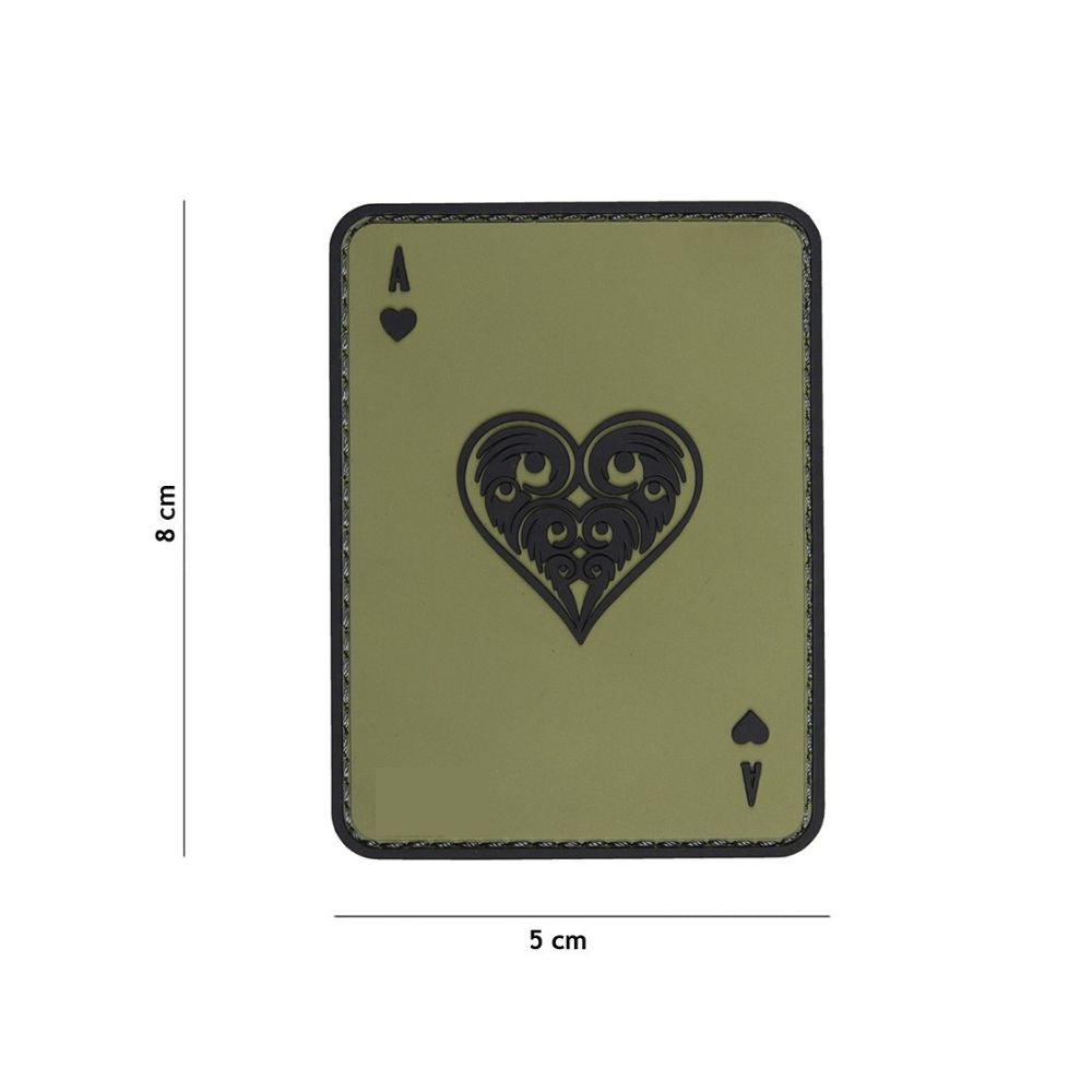 Patch en forme d'As de Coeur vert en PVC