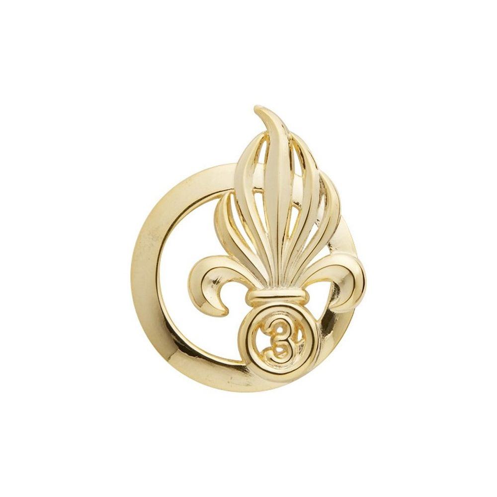 Insigne doré de béret du 3ème régiment étranger d'infanterie de la Légion étrangère