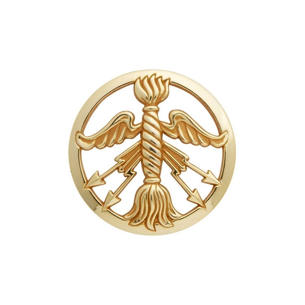 Insigne doré pour béret du Service des Poudres