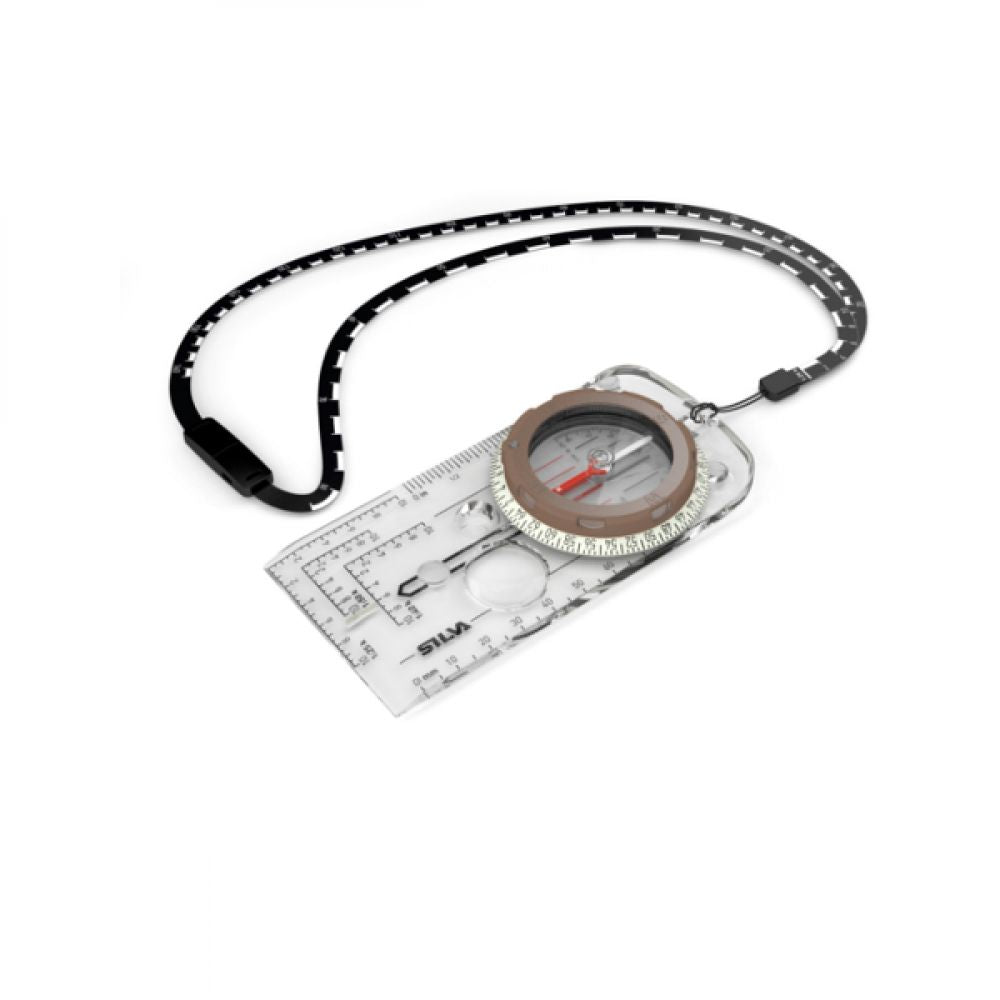 Boussole lumineuse Silva 5-6400/360 avec loupe, clinomètre, graduation en 360 degrés et 6400 millièmes, idéale pour les activités militaires et navigation nocturn