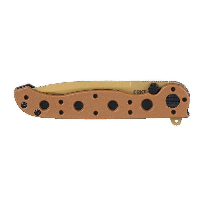 Couteau pliant M16-01DZ sable CRKT avec lame en acier D2 et manche en nylon renforcé de fibres de verre