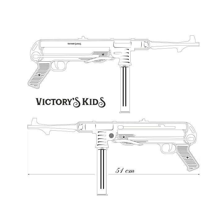 FUSIL MP40 EN MOUSSE MODELE 1940 VICTORY'S KIDS