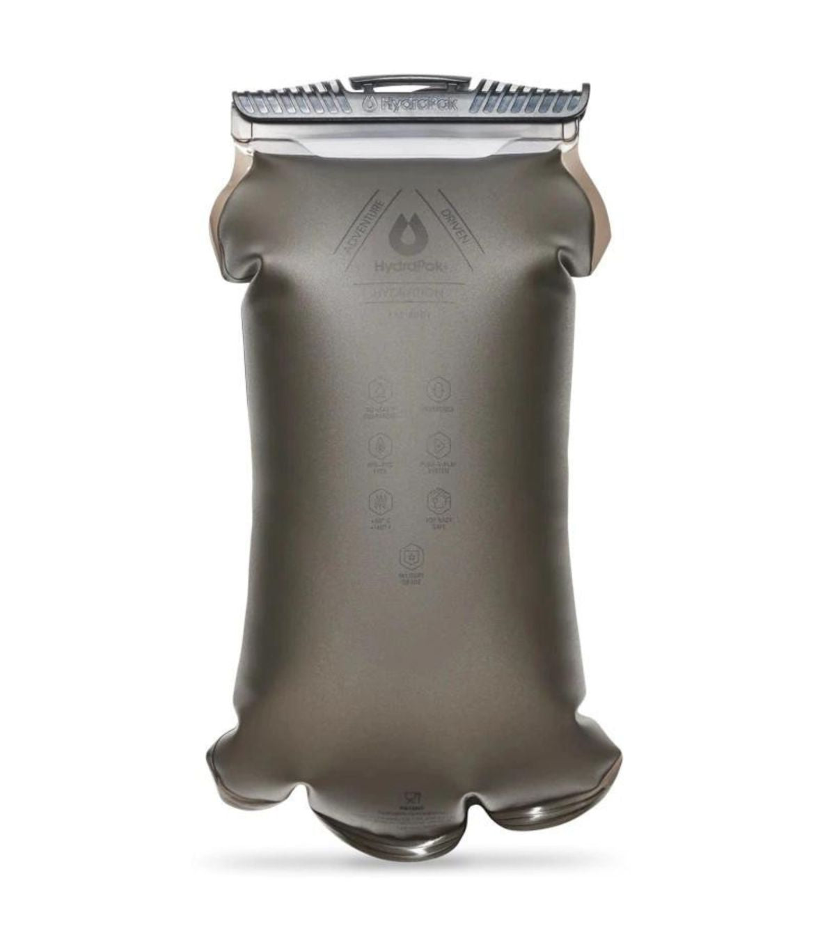Réservoir Hydrapak Force 3L en nylon robuste avec système d’auto-étanchéité et tube d'hydratation HydraFusion, couleur Mammoth grey