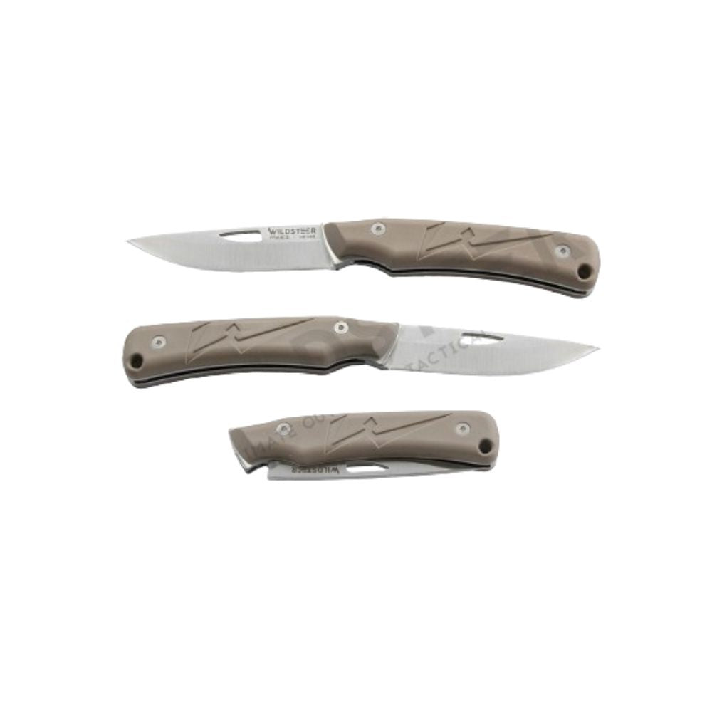 Mini couteau de poche K-Nif Coyote Wildsteer avec lame pliante, manche confortable et système de verrouillage sécurisé, idéal pour randonnée et camping