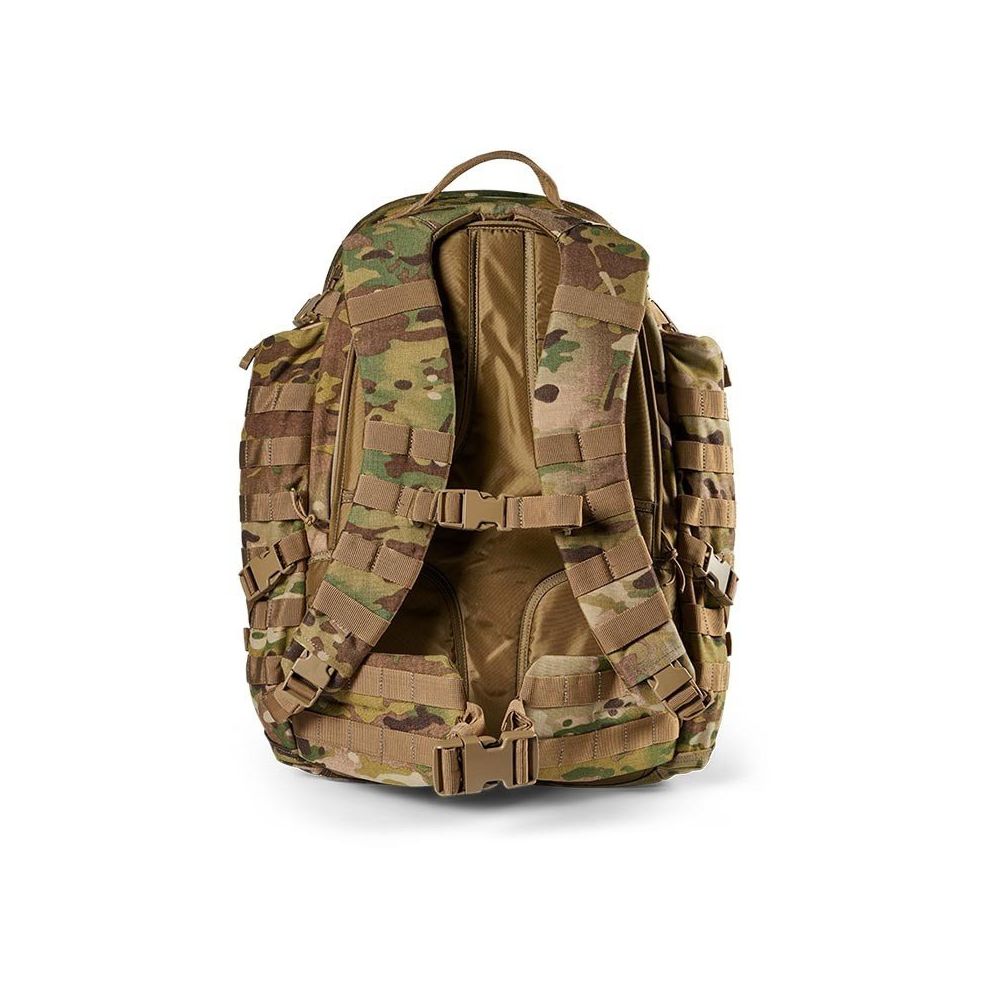 Sac à dos tactique 72h Multicam 2.0 de 5.11, résistant et fonctionnel, avec compartiments et poches multiples, système MOLLE, fourre-tout extérieur, et em