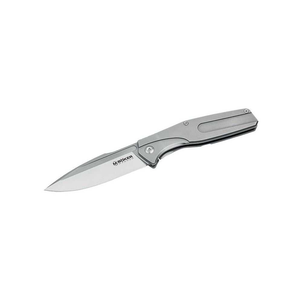 Couteau pliant The Milled One Böker Magnum avec lame en acier inoxydable 7Cr17MoV et manche en acier inoxydable, parfait pour le transport quotidien.